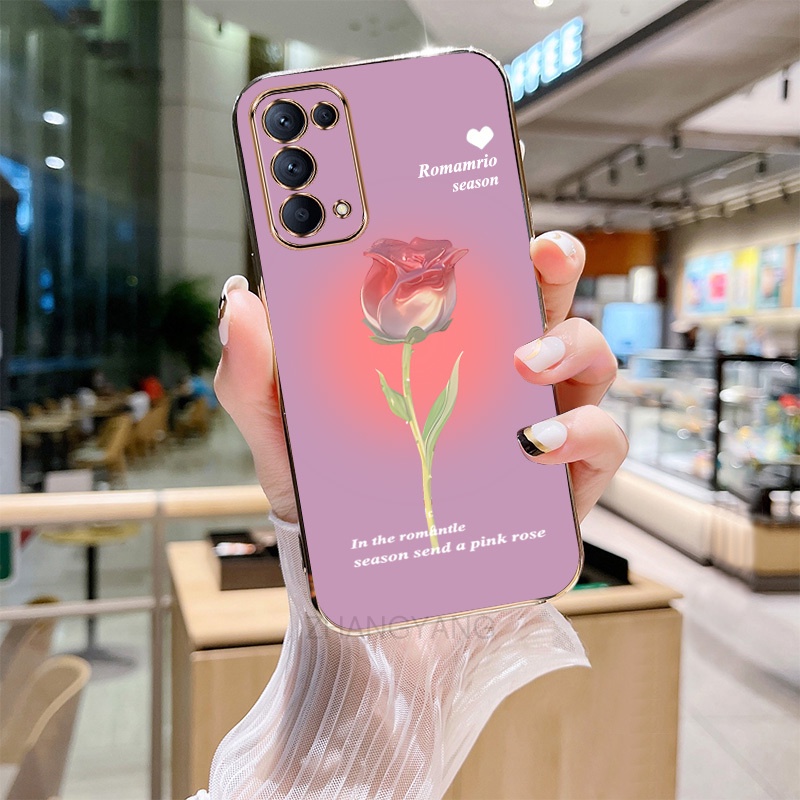 Casing oppo reno 4 oppo reno 5 Phone Case Plating straight sided ...