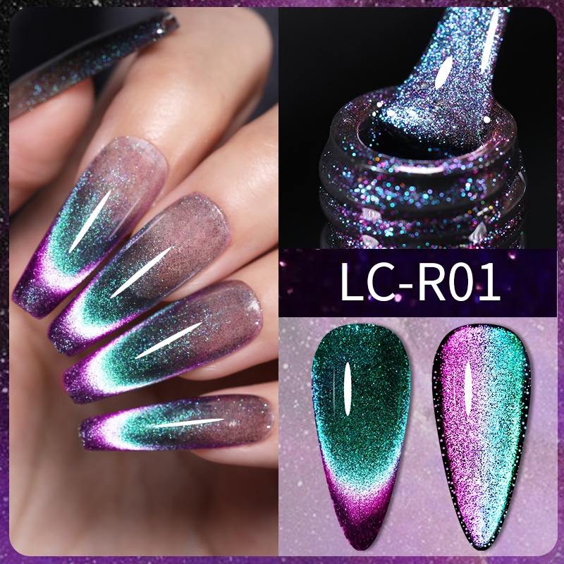 Lilycute Snowlight Cat Magnetic Nail Gel Polish D Rainbow Reflective Semi Permanent Soak Off