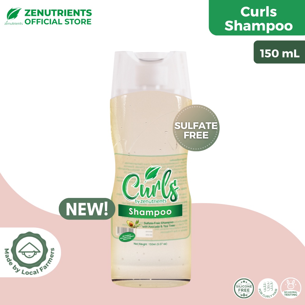 NEW Curls by Zenutrients Avocado & Tea Tree SulfateFree Shampoo 150ml ( CGM / Curly Girl Method