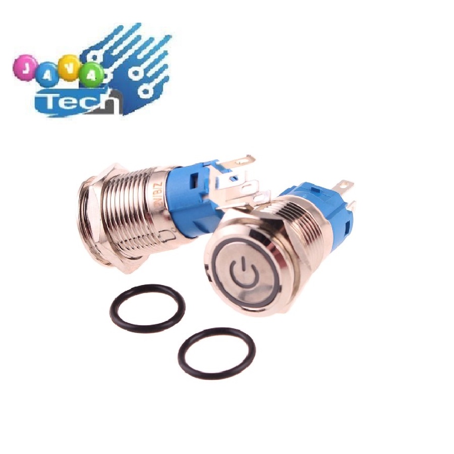 On OFF Switch 16mm Stainless Indicator LED LOGO 5ft Self Locking ...