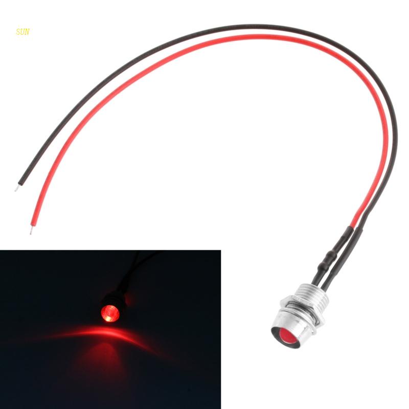 LED Dash Panel Warning Pilot Light Plug Indicator Car Van Boat 8 10 12 14 16mm e