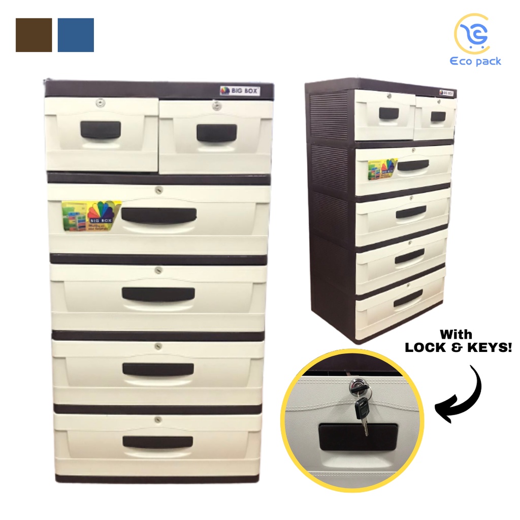 56 Bigbox Layer Drawer Cabinet With Lock And Keys Durabox Clothes Storage Shopee Philippines 4239