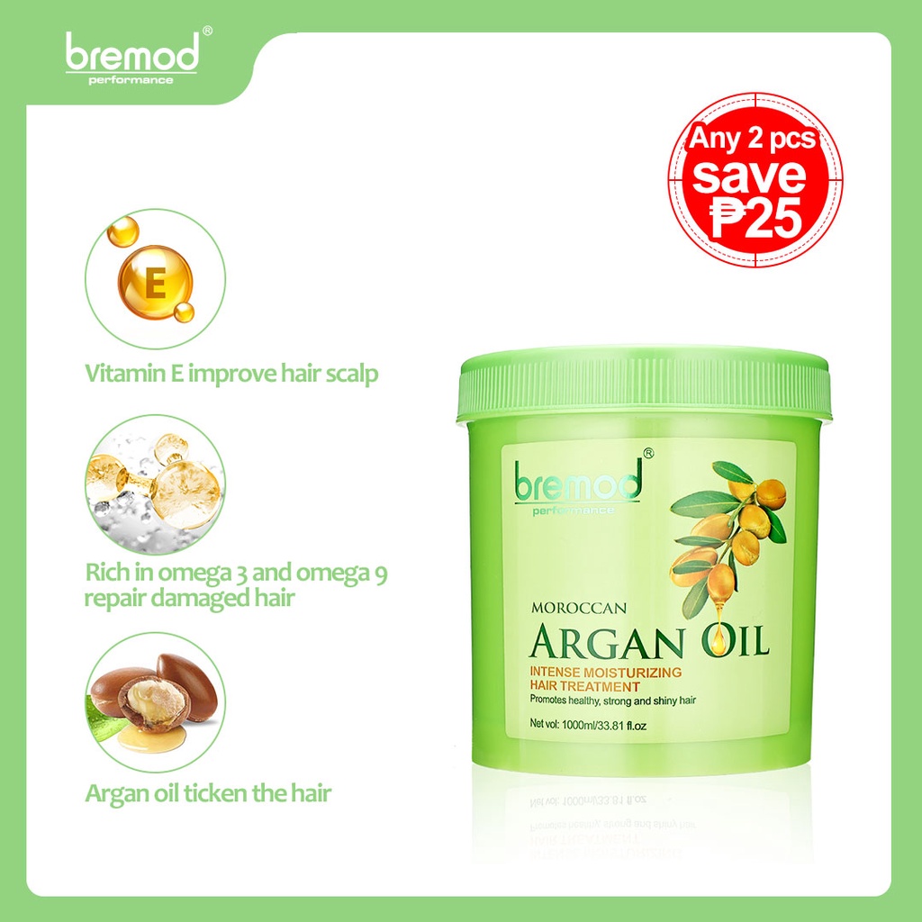 Bremod Moroccan Argan Oil Vitamin E kertain Intense Moisturizing Hair Treatment 1000ml (BRH025
