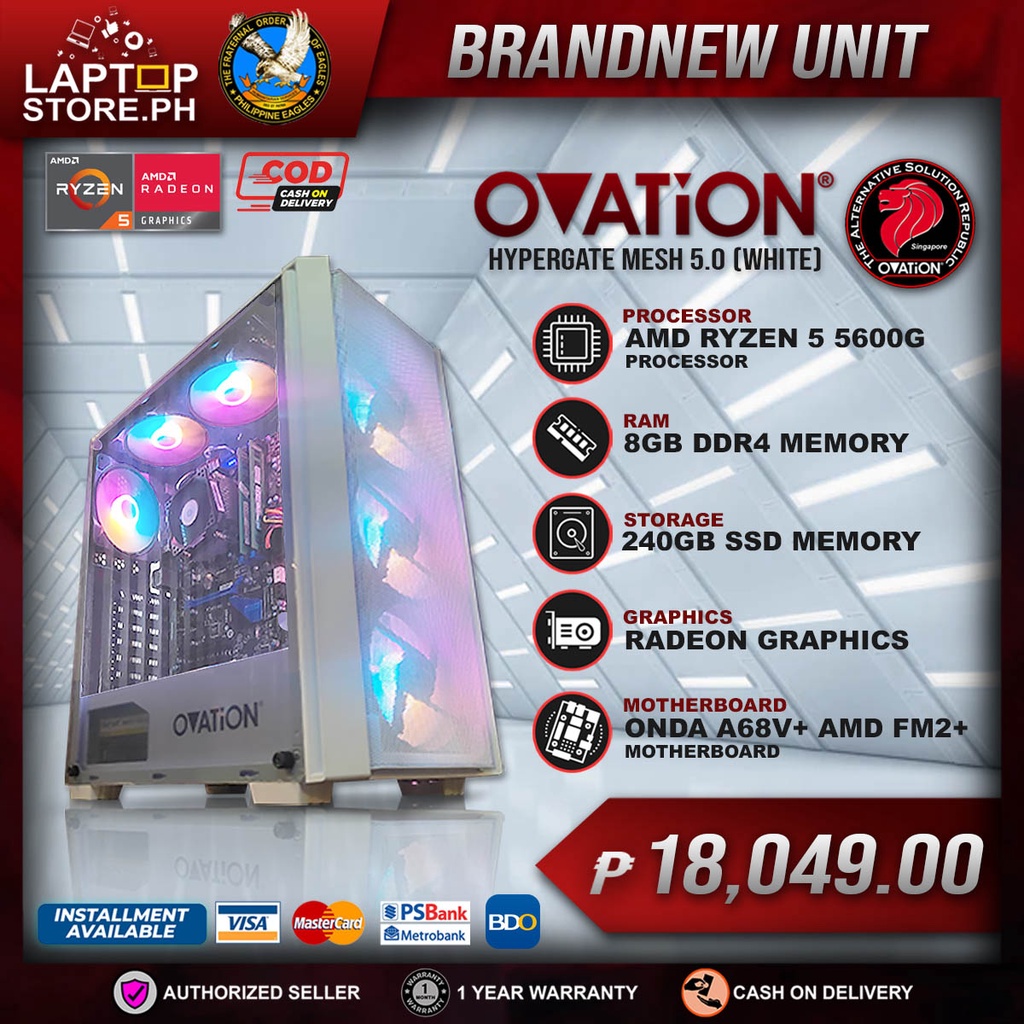 Brandnew System Unit Ovation Hypergate Mesh White Amd Ryzen