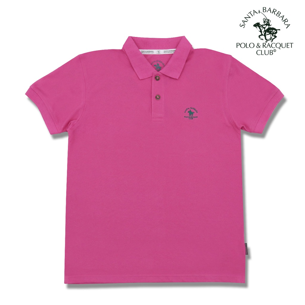 Santa Barbara Polo And Racquet Club Plain Pink Polo Shirt For Men With