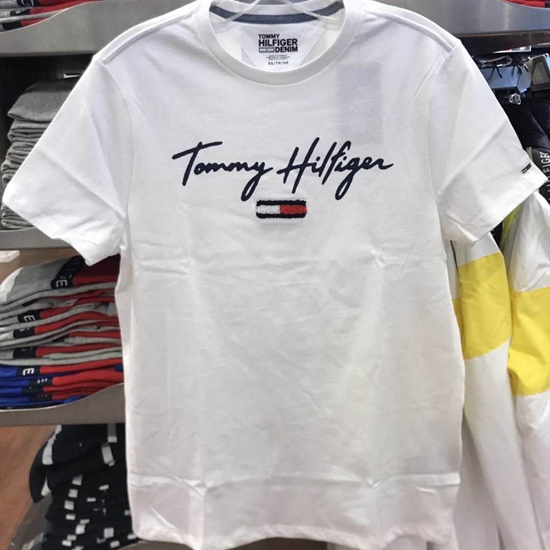 Tommy Hilfiger Legit Tshirt ORGANIC COTTON LOGO Black And White ...