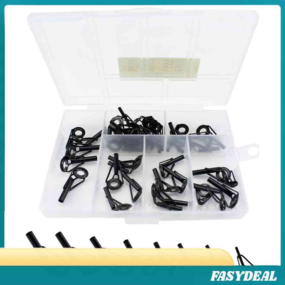 40pcs Fishing Rod Line Guides Eyes Tip Top Ring Circle Kit Fishing ...