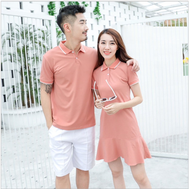 Polo Dress Men Shirt Women Couple tshirt Mini Mathing Outfits T-shirt ...