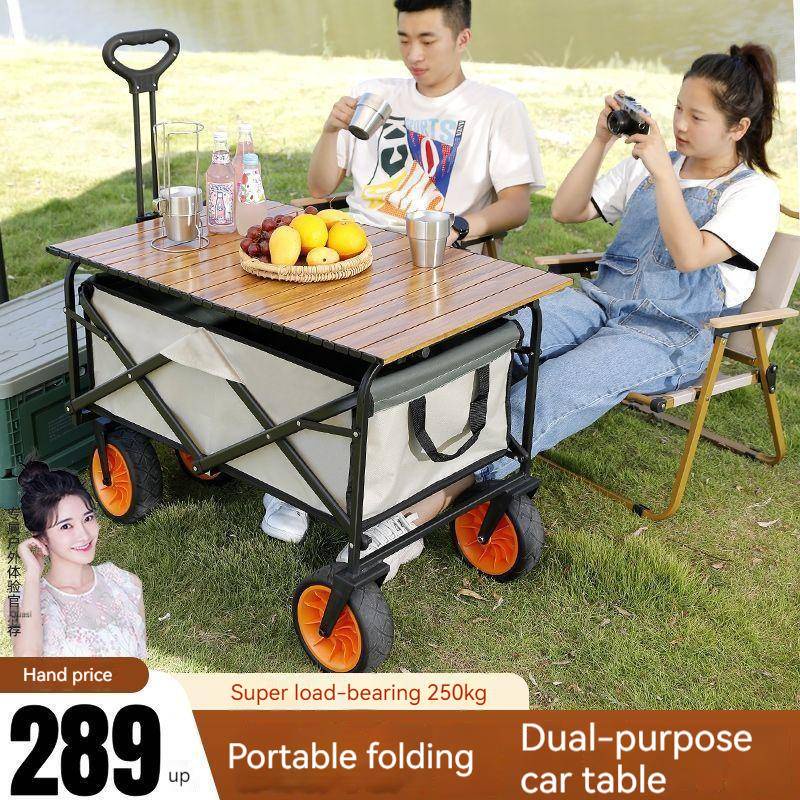 Campers, folding tables, small trolleys, outdoor campers, small