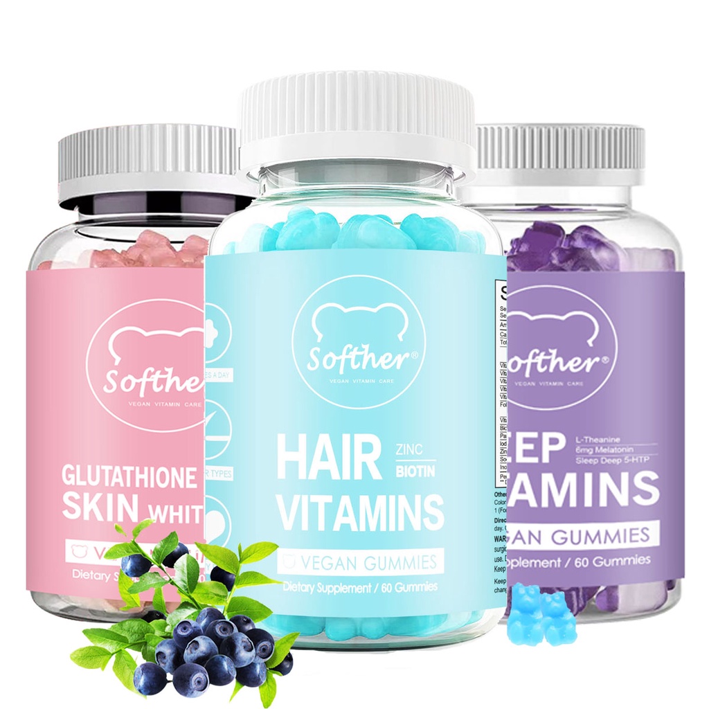 Softher Biotin Collagen Gummies Anti Hair Lossskin Care Gummy High Vitamin Health Supplements 3231