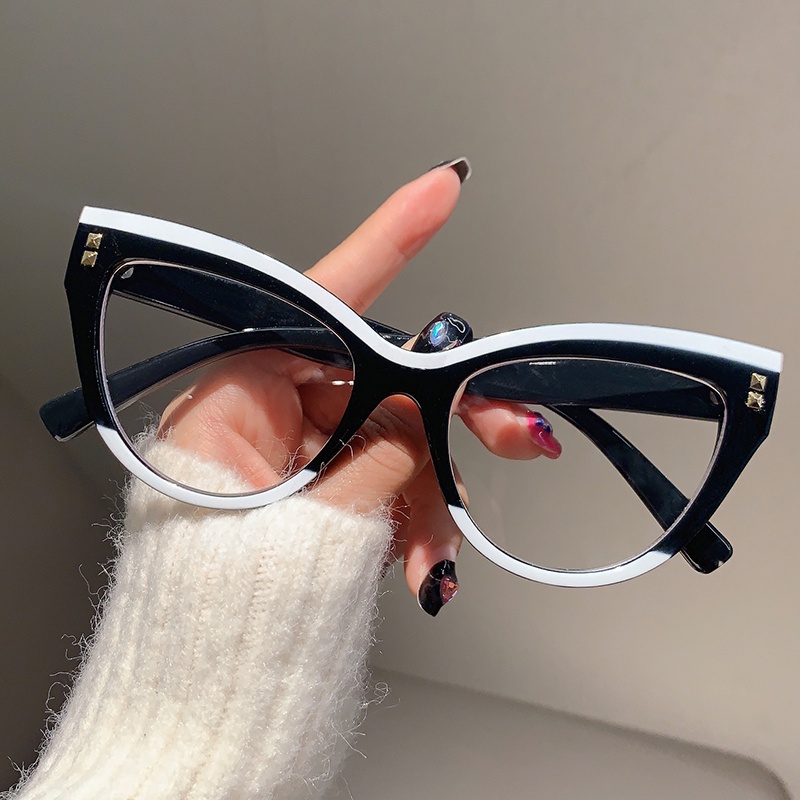 GZ9 Fashion Anti Blue Glasses for Women Retro Classic Cat Eye Frame Eyewear  Ins Style Vintage Eyeglasses