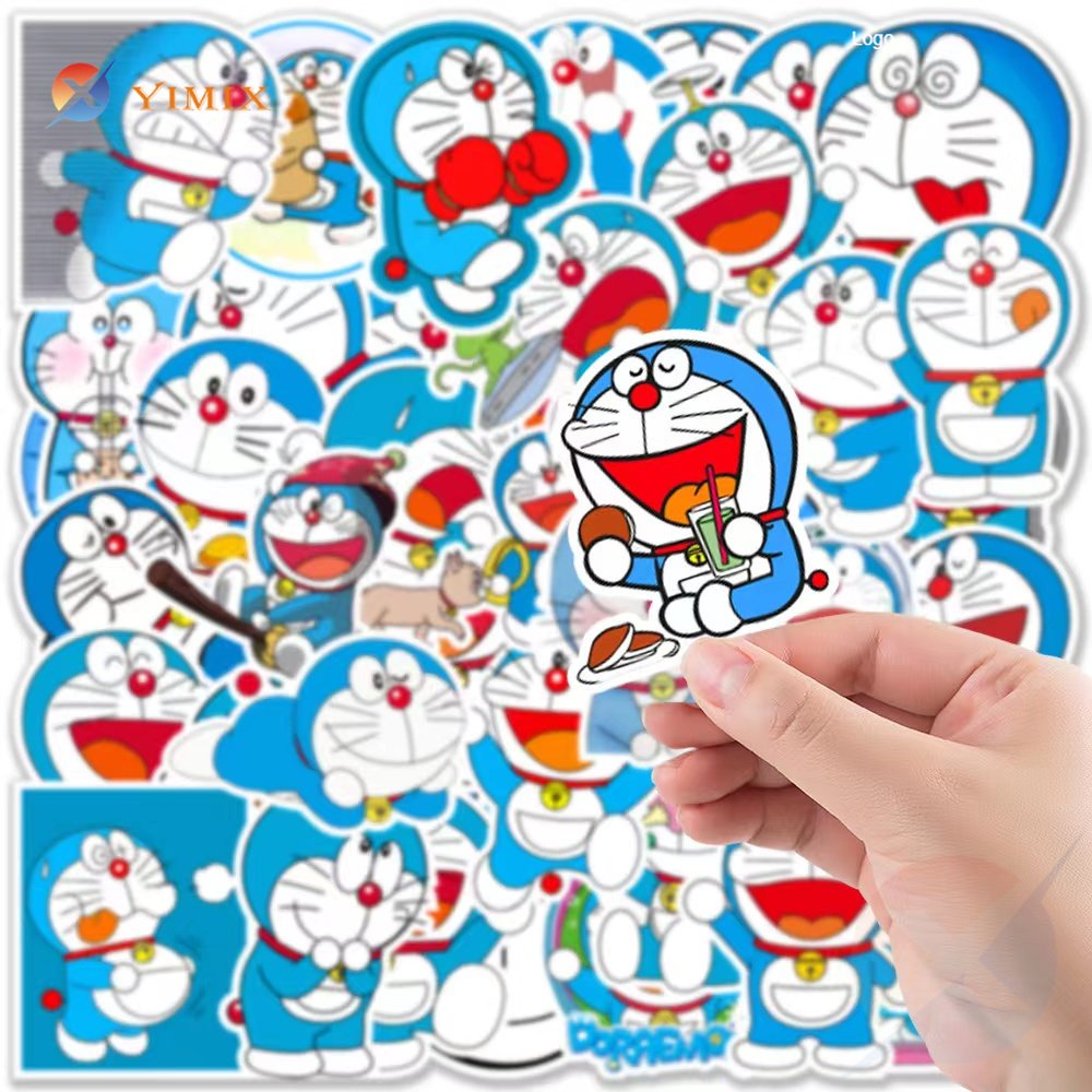 50PCS Doraemon Cartoon Sticker Waterproof Vinyl Sticker Gift Girl Boy