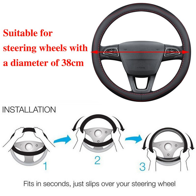 Ultra-Thin Leather For MG Car Steering Wheel Cover 38cm Kelisa Kancil ...