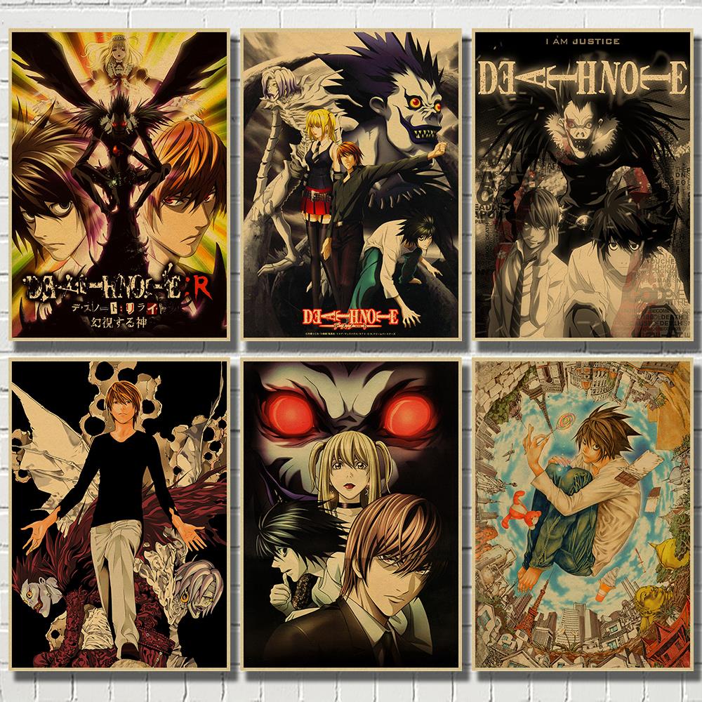 Famous Suspense Comics Death Note Kraft Paper Poster Wall Sticker Home ...