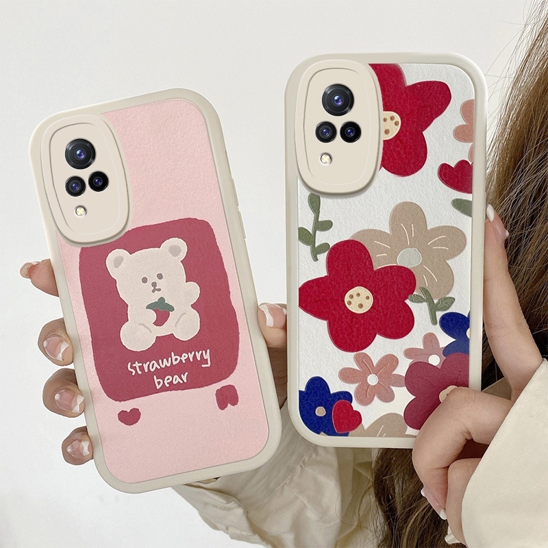 Suitable for vivox60 mobile phone shell fresh small red flower vivo ...