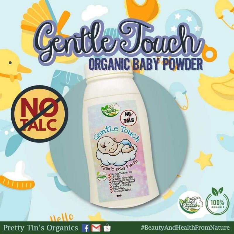 Gentle touch Organic baby powder ( No talc pantanggal Ng bungang araw