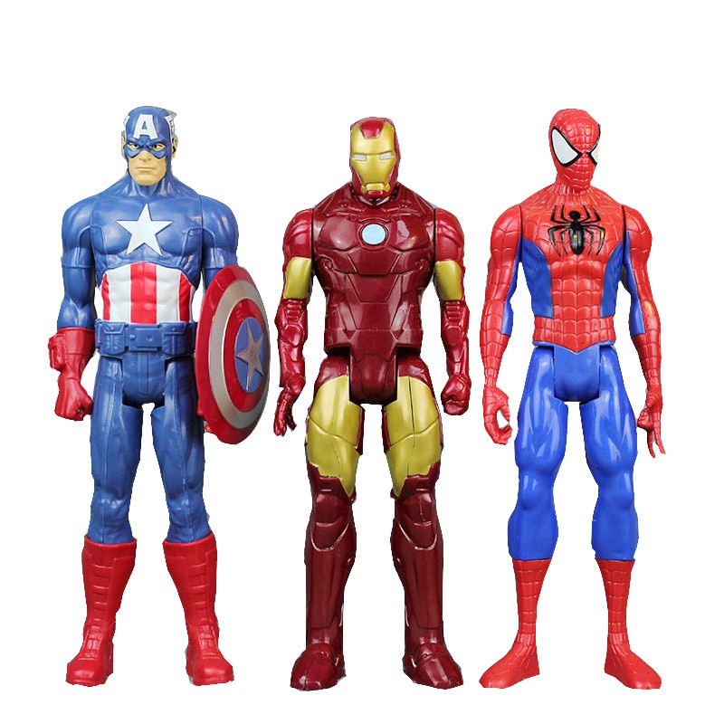 lot Figurine Hasbro Hulk Spiderman Iron man Captain America