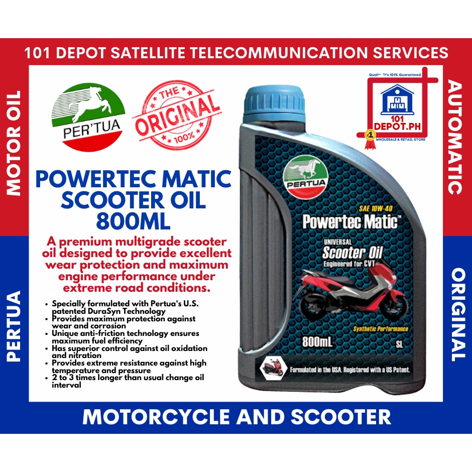 Pertua POWERTEC MATIC SCOOTER OIL 800ML + FREE ITEM FOR EVERY 3PCS ...