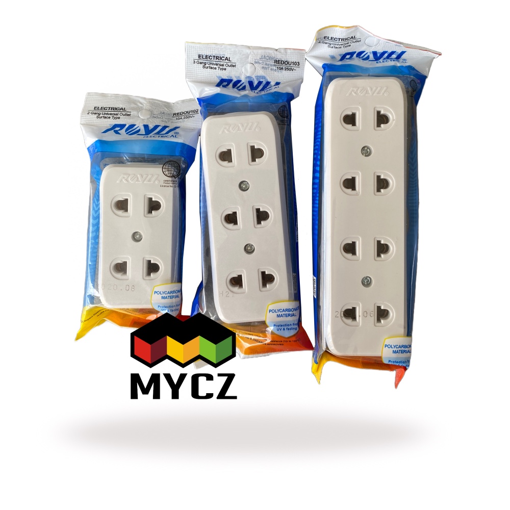 Royu Universal Outlet 2Gang, 3Gang, 4Gang (Surface Mounted Type