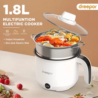 Dreepor Mini Rice Cooker With Steamer Small Non Stick Hot Pot Multil Electric Cooker 1.8L/2L/3L/3.5L