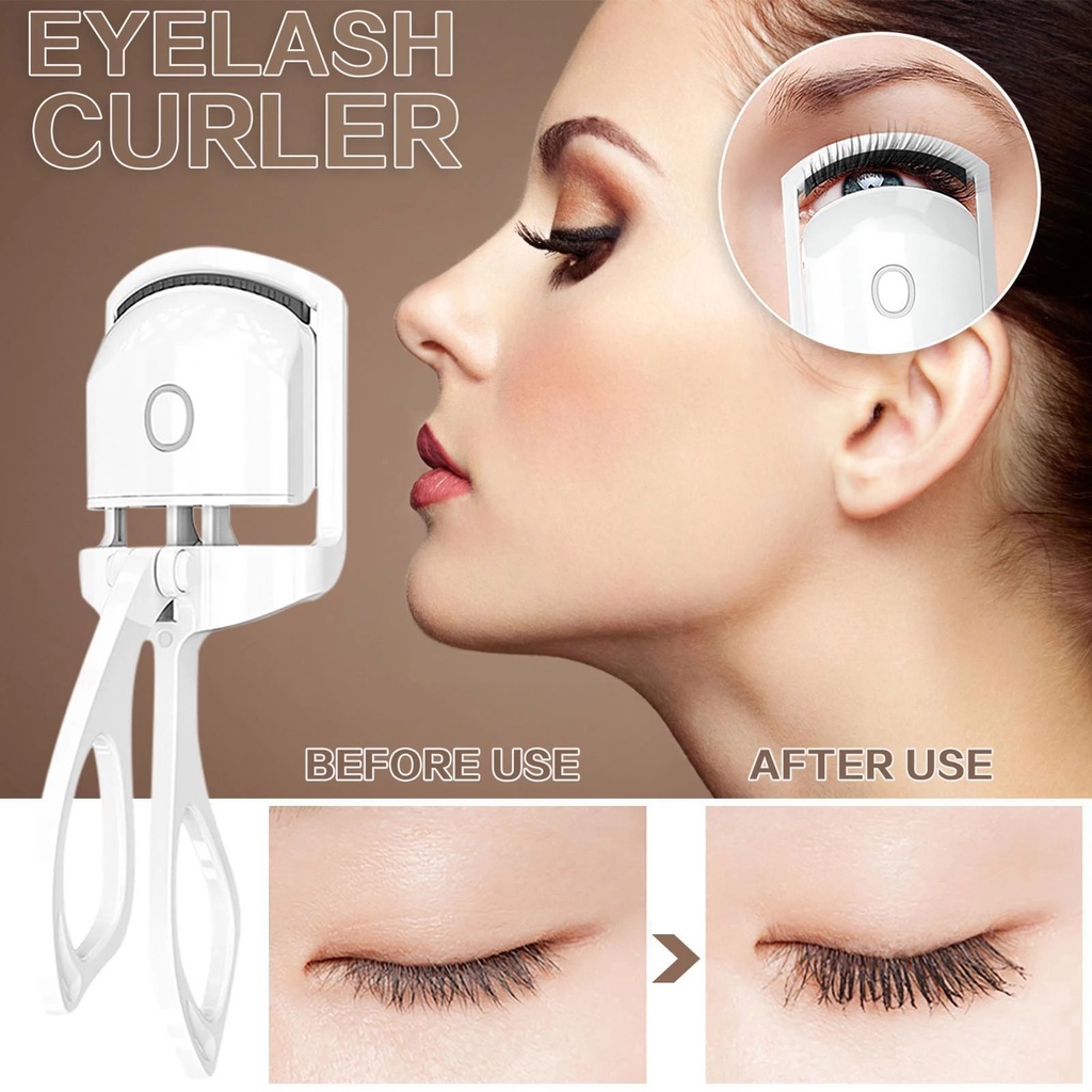 Electric Heated Eyelash Curler Long Lasting Eyelashes Curls Makeup