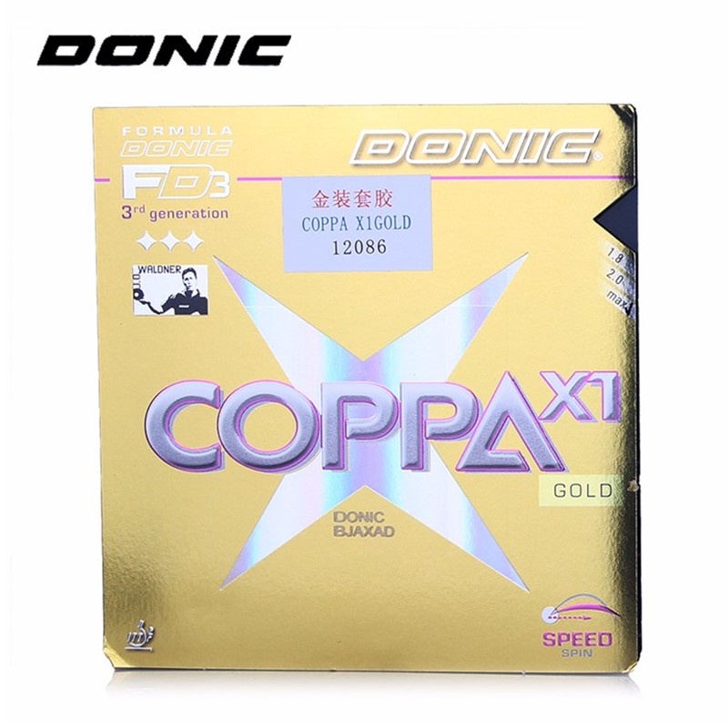 Revetement Ping-Pong DONIC Coppa X1 Turbo Platine – Tempo 101, Effet 97, Contrôle 57 – Neuuf, Origine, Livraison M Noir