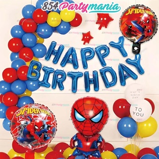 Spiderman balloons Happy Birthday Balloon Set and Banner For