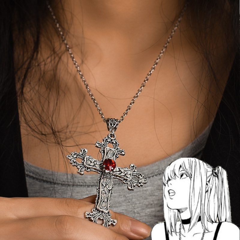 Women Anime Death Note Misa Amane Cross Pendant Necklace / Ladies ...