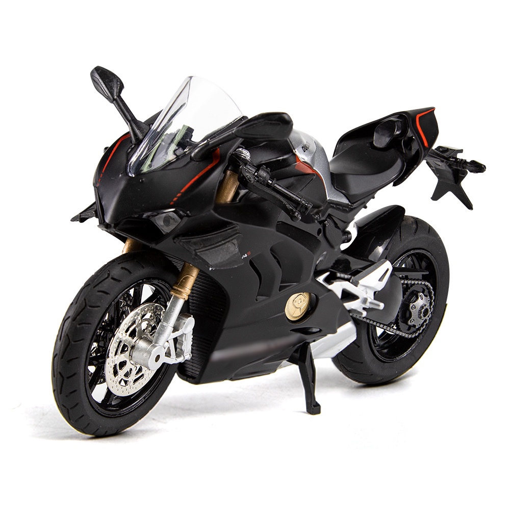112 Scale Red Ducati V4S Alloy Motorcycle Figurines Diecasts Kids Toy