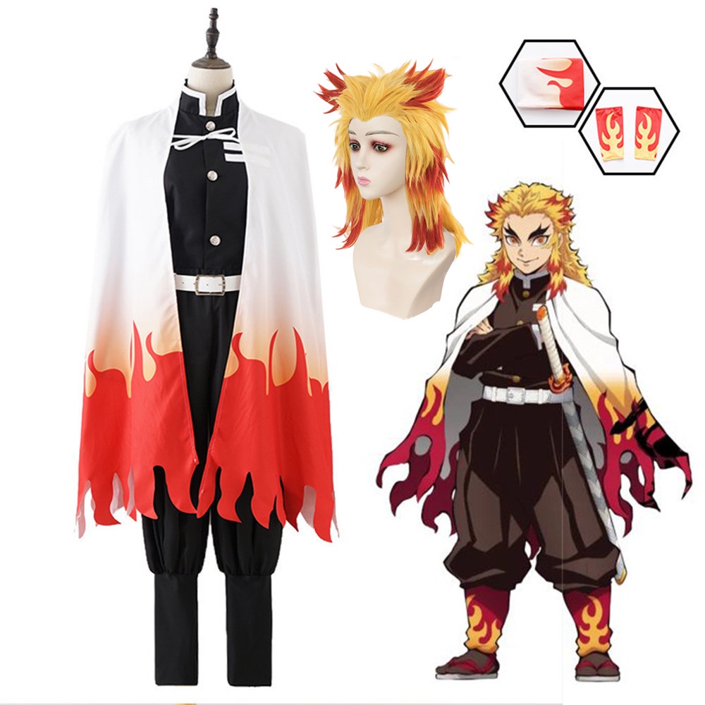 Anime Kimono Cosplay Demon Slayer Rengoku Kyoujurou Kimetsu no Yaiba ...