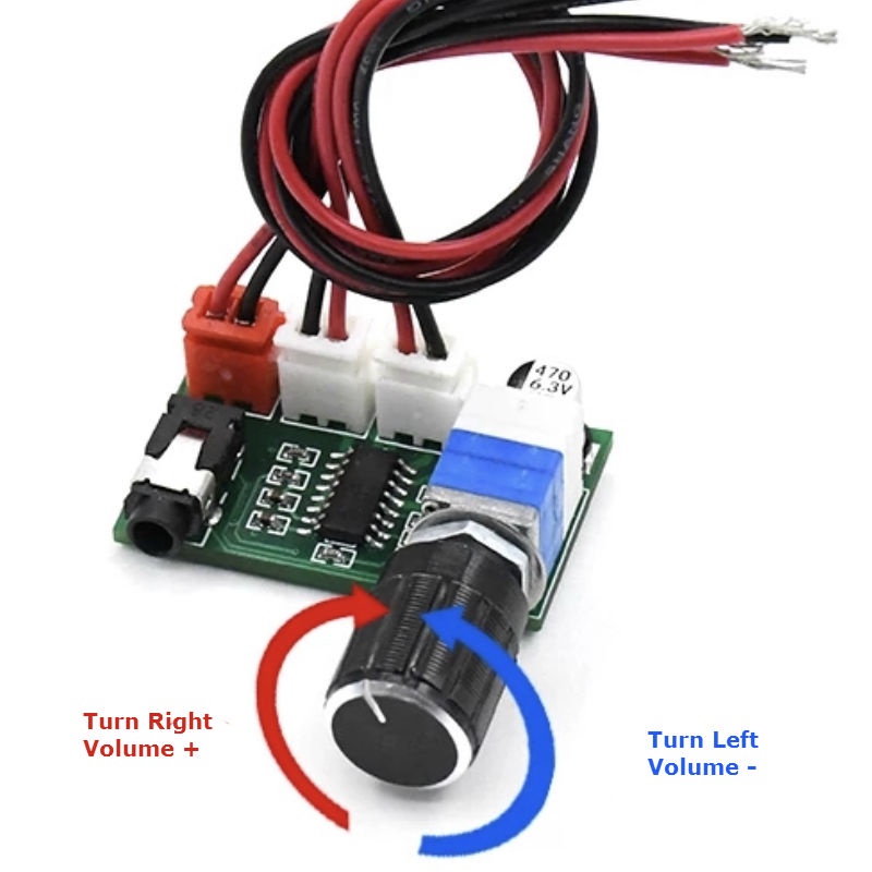 Mini Amplificador de Som Estéreo 2 Canais 3W 3W com Ajuste de Volume (PAM8403
