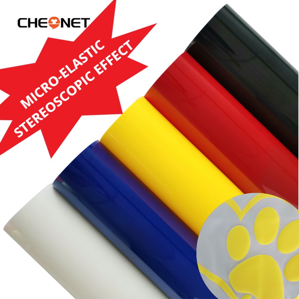 3D Puff Heat Transfer Vinyl 10 Colors Cuttable Vinyl With Protective
