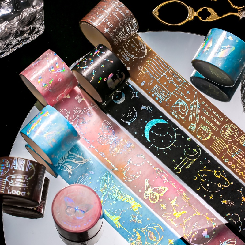 Galaxy Washi Tape Gold Foil Washi Masking Tape With Cosmic Fantasy Moon ...