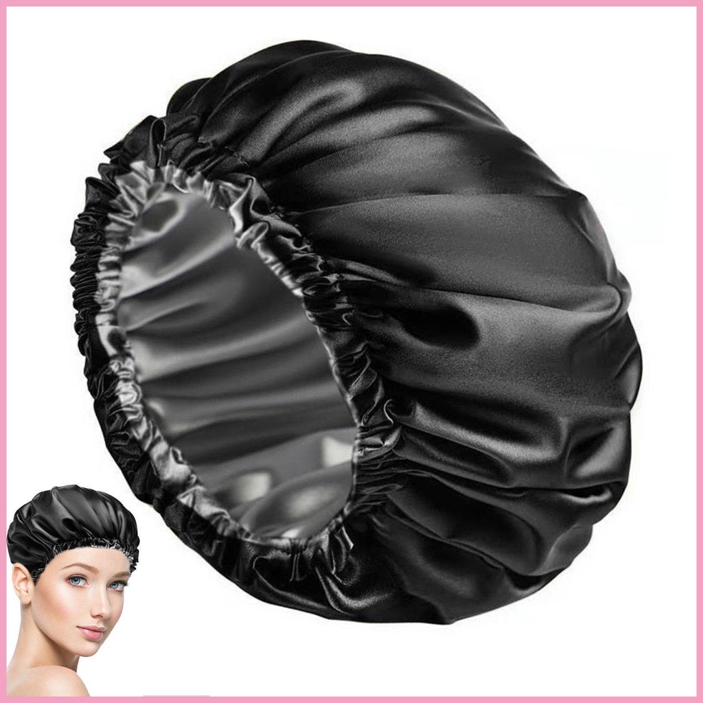 Waterproof Shower Cap Adjustable Double Layer Shower Hair Cover ...