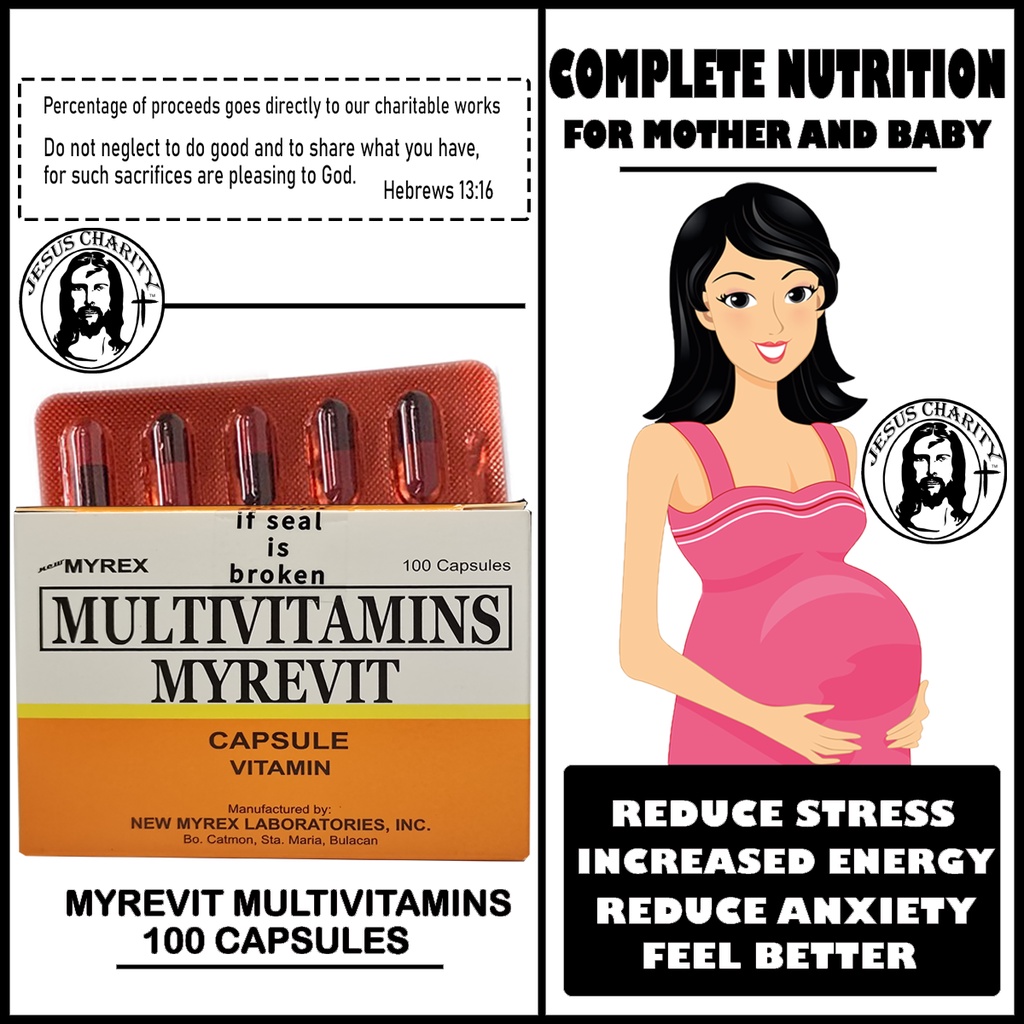multivitamins, stress reliever, myrevit multivitamins 100s capsule