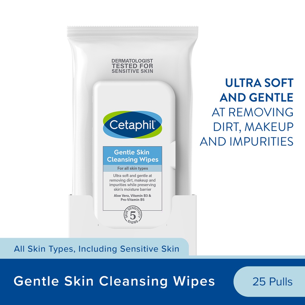 Cetaphil Gentle Skin Cleansing Wipes – 25 Sheets [Fragrance-Free