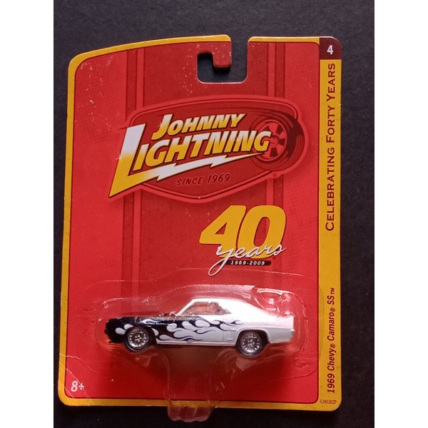 Johnny Lightning Fast Racing Series – 1969 Camaro E Corvette White Lightning – Scala 1:64