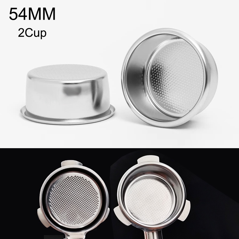 54mm 2 Cup Single Wall Coffee Filter Basket NonPressurized Stainless