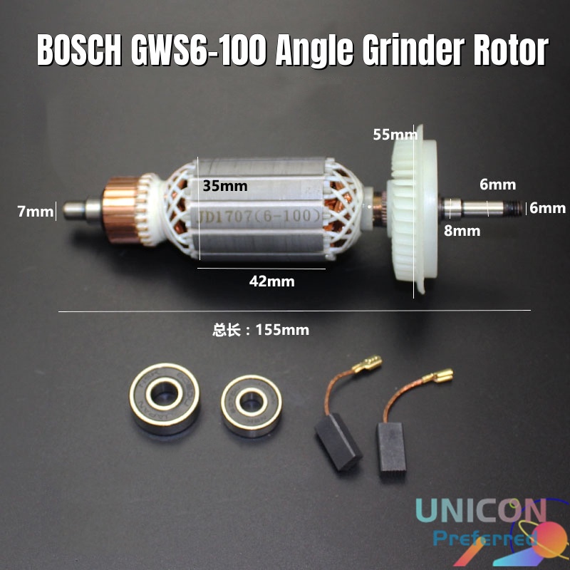 AC220V-240V BO-SCH GWS6-100 Angle Grinder S1M-FF03-100A Rotor Armature ...