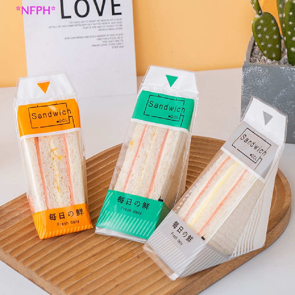 CKFR 100pcs Thicken Triangle Transparent Bread Sandwiches Bag Baking