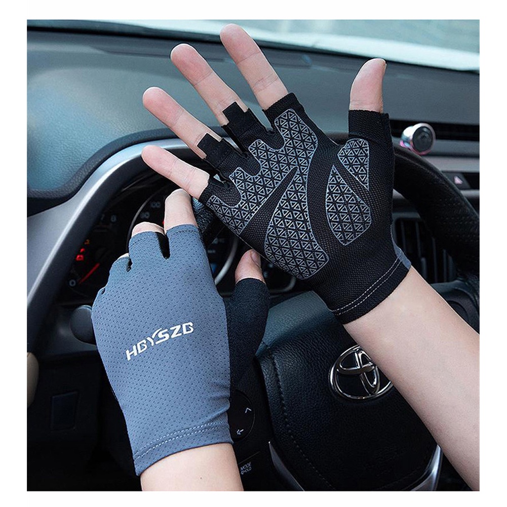 1Pair Cycling Gloves Half Finger Anti-slip Breathable High Elastic