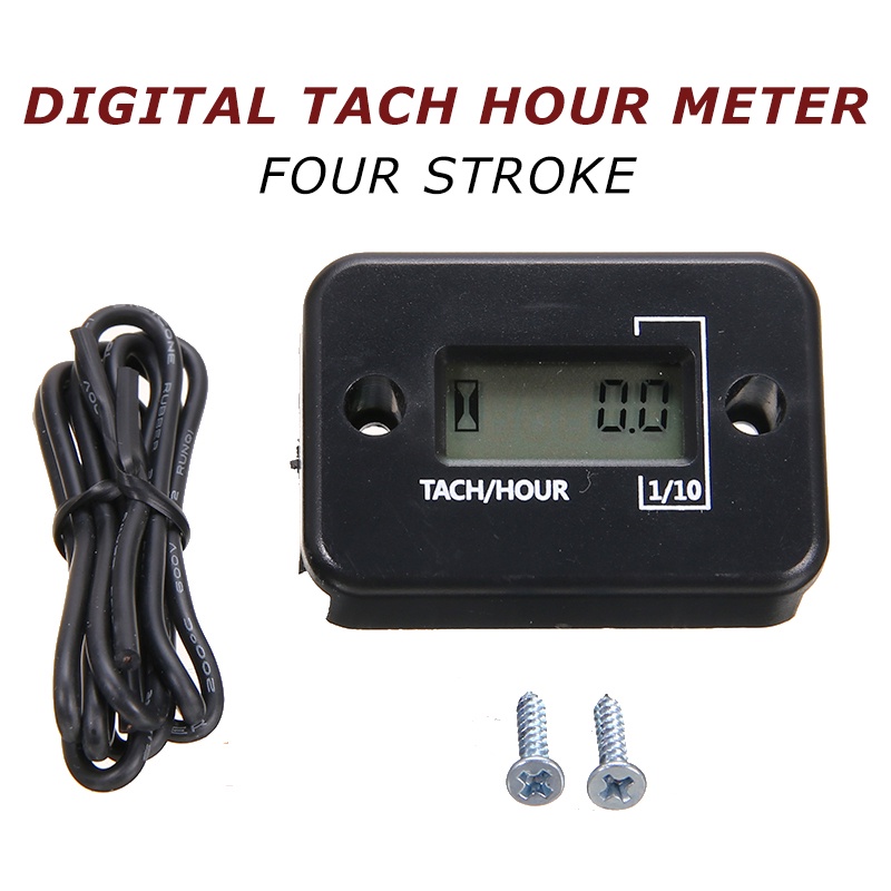 Digital Tach Hour Meter Tachometer Lawn Mower 2/4 Stroke Chainsaw