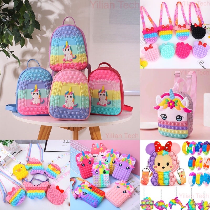 Unicorn Backpack Rainbow Unicorn Bag Unicorn Purse Push Pop It Fidget