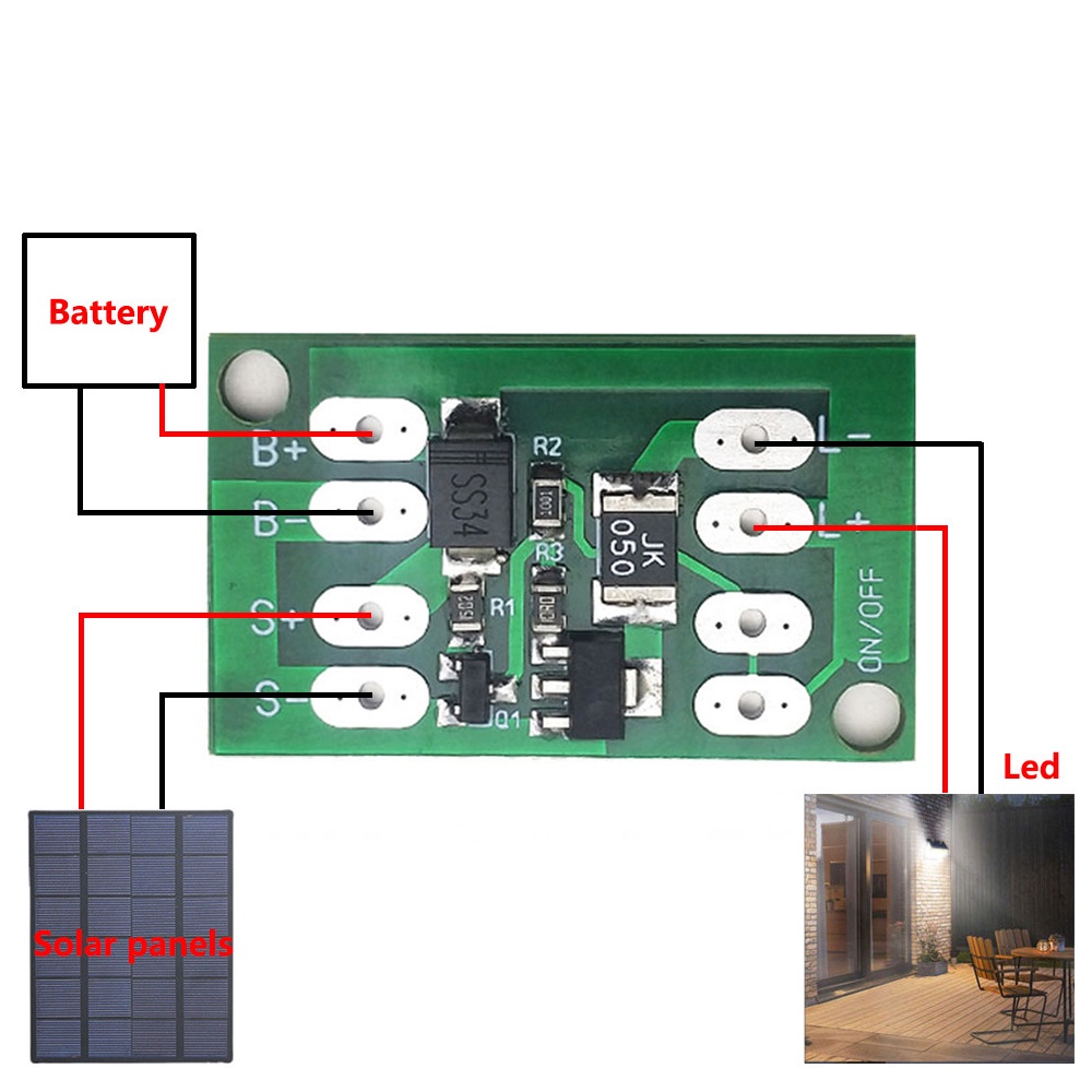Automatic Solar Panel Battery Charger Board Night Light LED Lamp ...