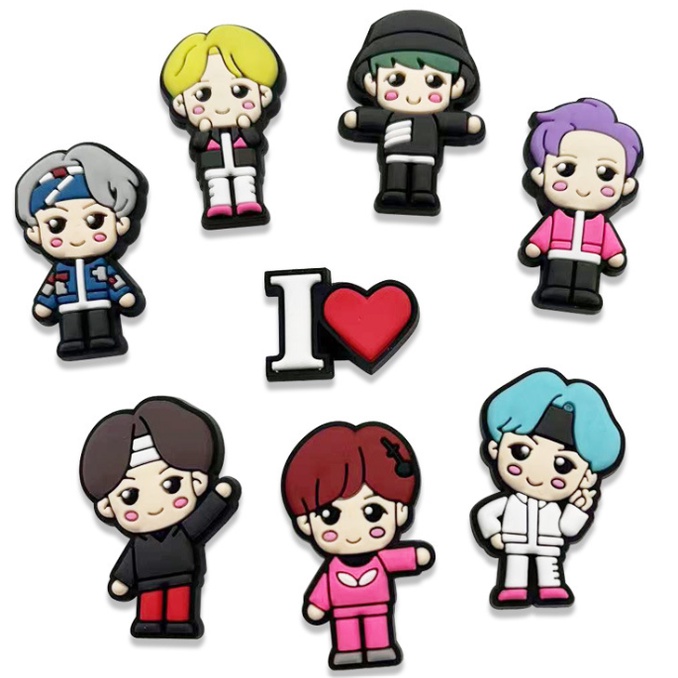 BTS BT21 Jibbitz Crocs Pins for shoes bags High quality cod Shopee