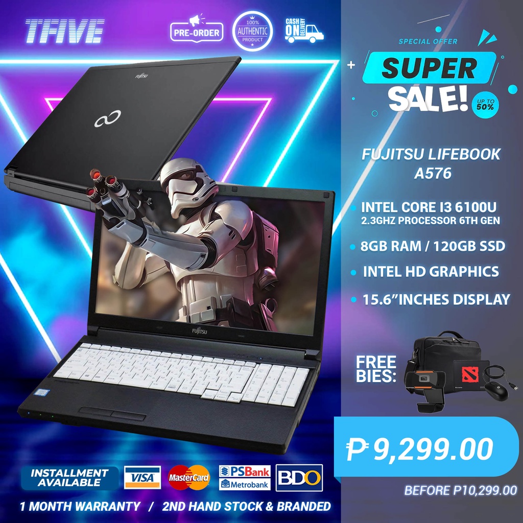 LAPTOP FUJITSU LIFEBOOK A576 CORE I3 6TH GEN 8GB DDR4 120GB LAPTOP FUJITSU LIFEBOOK A576 CORE I3 6TH GEN 8GB DDR4 120GB