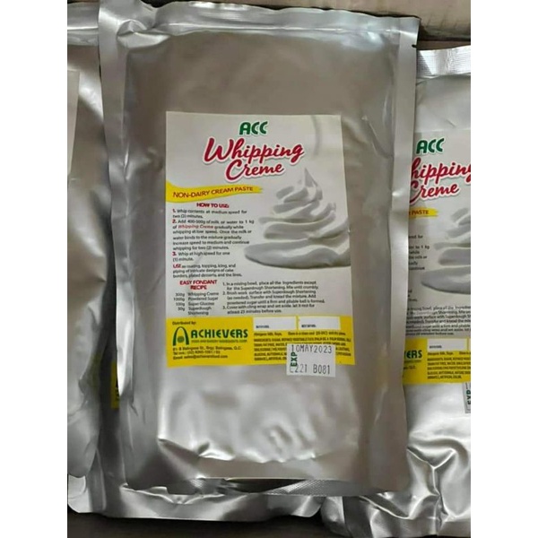 ACC WHIPPING CREAM PASTE 1kg. Shopee Philippines