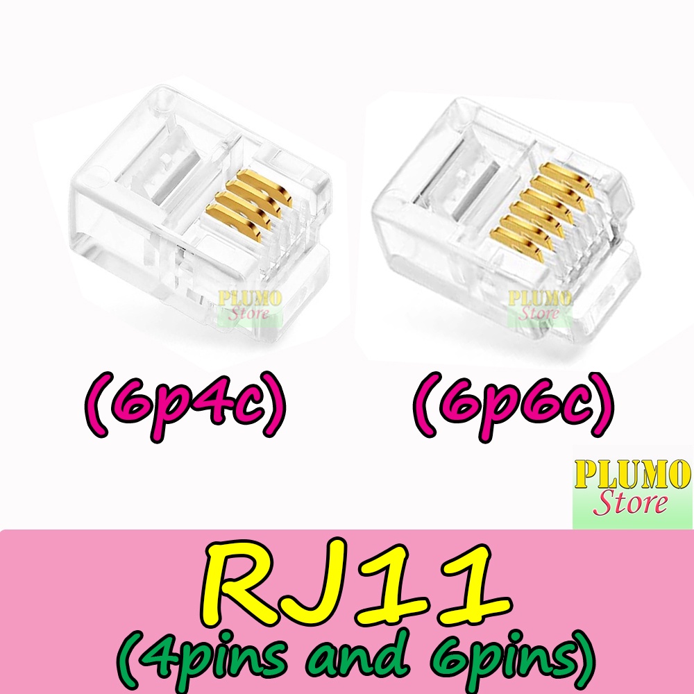rj11 CONECTORS (4piins and 6pins) PER PIECE | Shopee Philippines