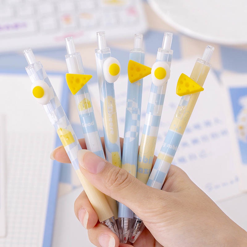 Cheese Press Pen 0.5mm Simple Black Gel Pen Office Stationary Student ...