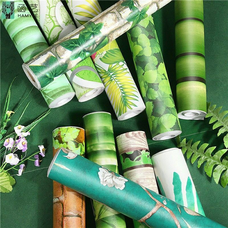 HUB Tropical Theme Wallpaper Home Decor Wall Sticker PVC Matte Adhesive ...